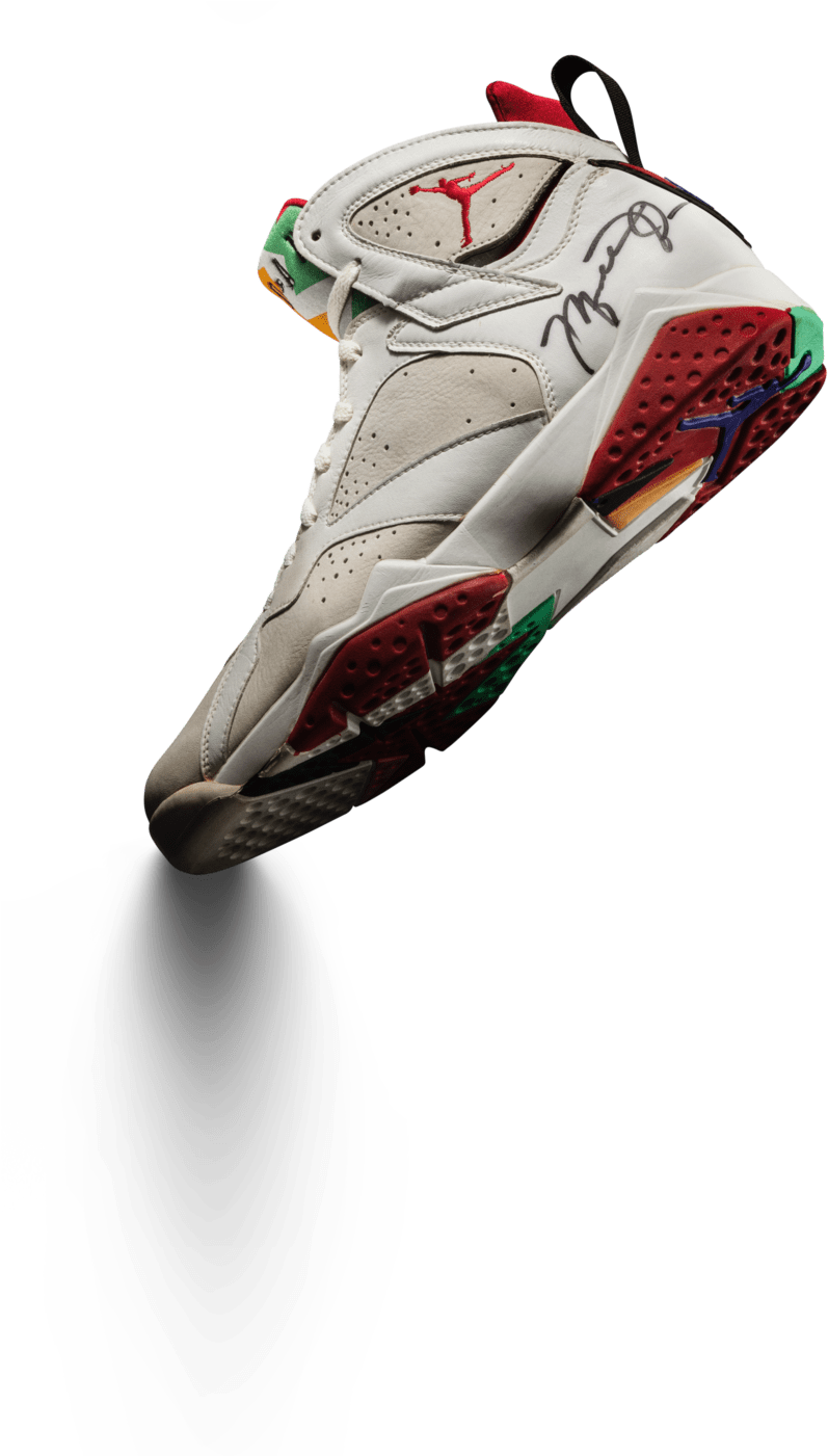 Retro Multicolor Sneaker Floating PNG image