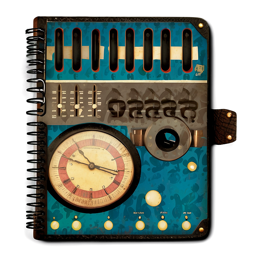 Retro Notebook Cover Png Ncj45 PNG image