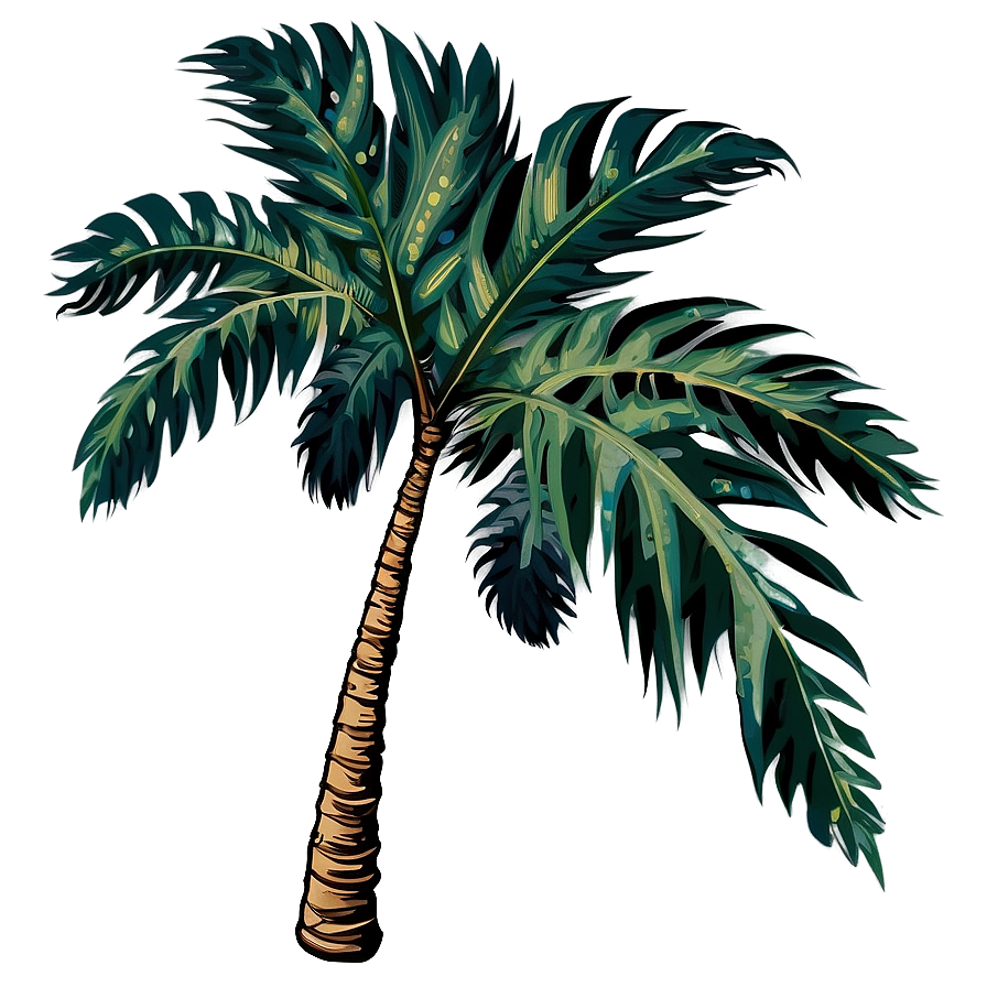 Retro Palm Leaves Png Yqf36 PNG image