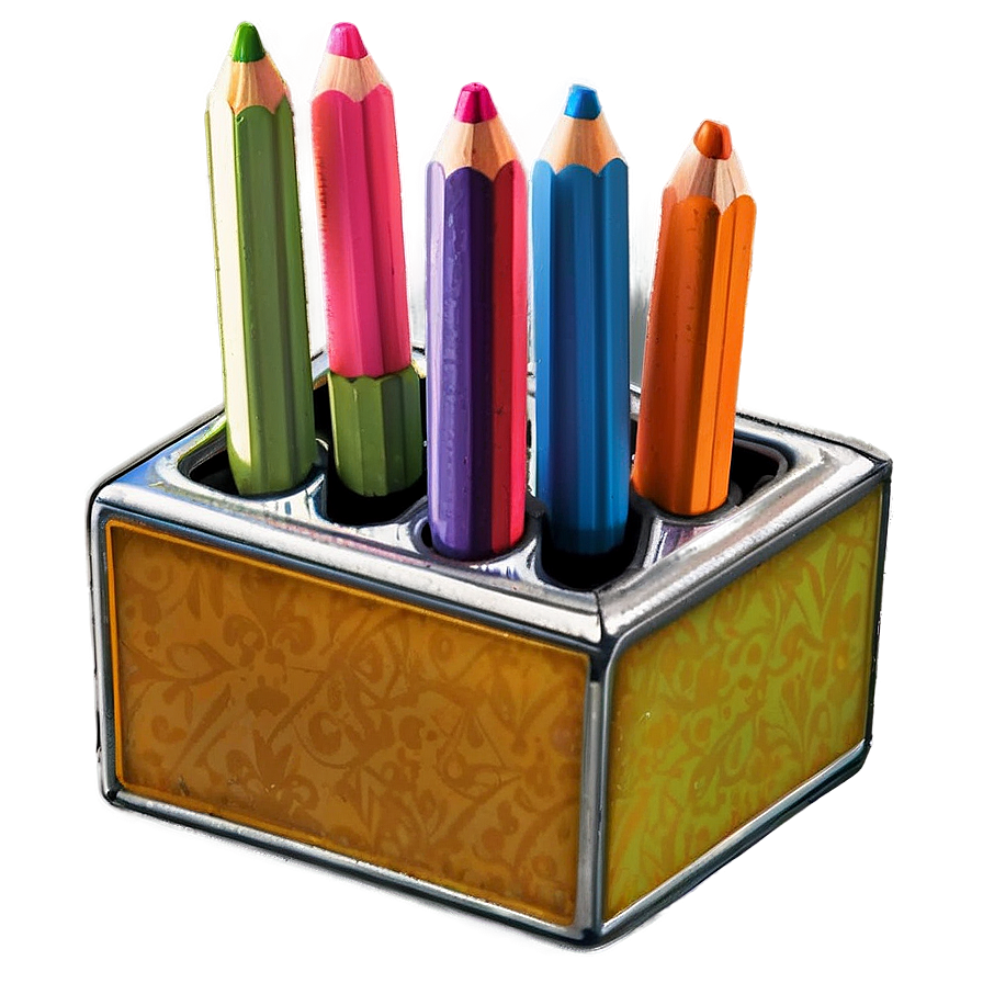 Retro Pencil Holder Png Exf PNG image