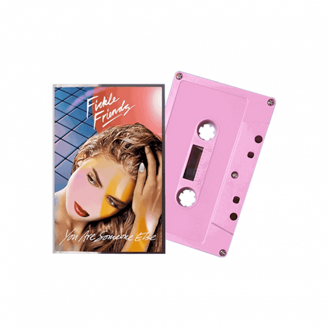 Retro Pink Cassetteand Album Cover PNG image