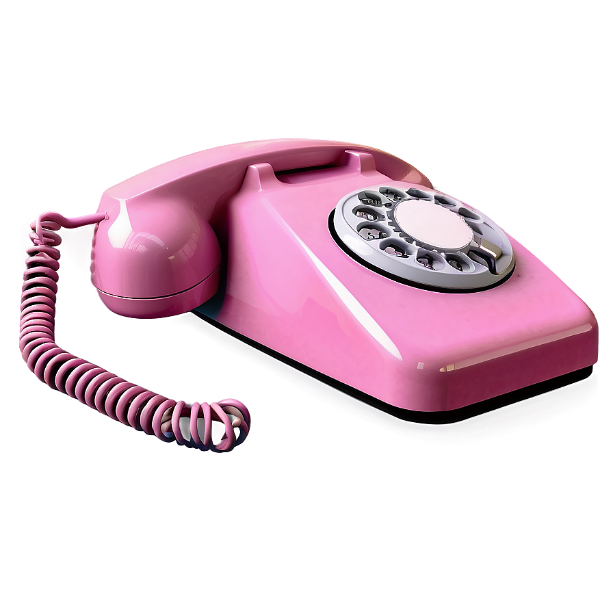 Retro Pink Telephone Png 05252024 PNG image