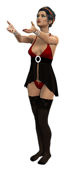 Retro Pinup Style3 D Model PNG image