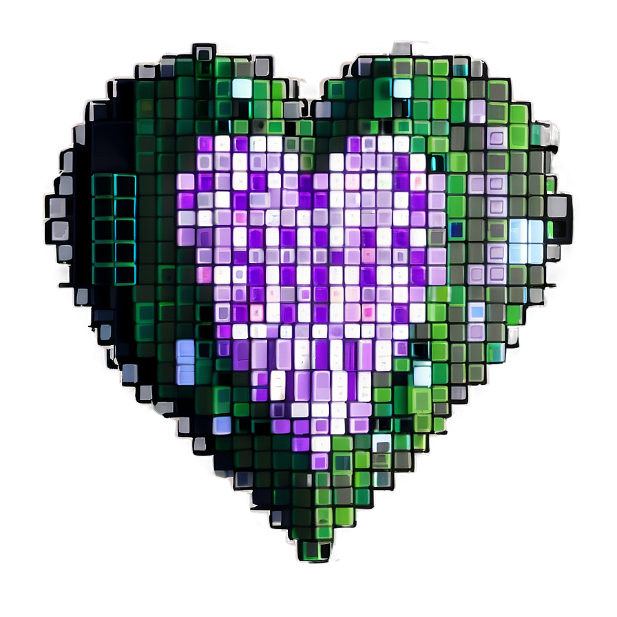 Retro Pixelated Heart Png 06242024 PNG image