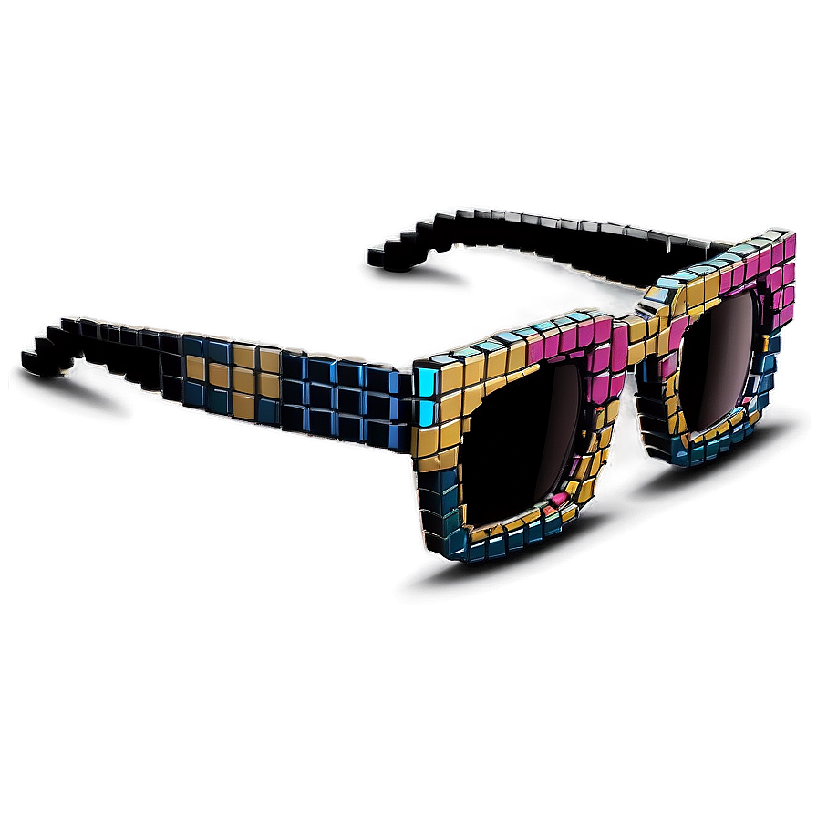 Retro Pixelated Sunglasses Png Hmg PNG image