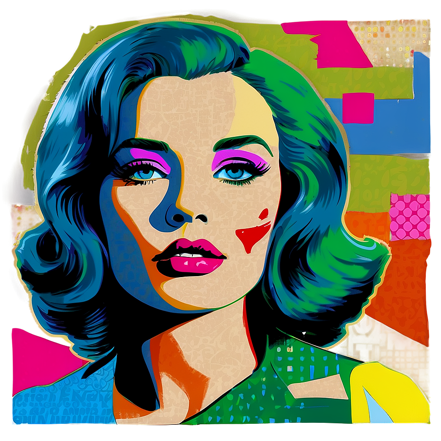 Retro Pop Art Mural Png Tup PNG image