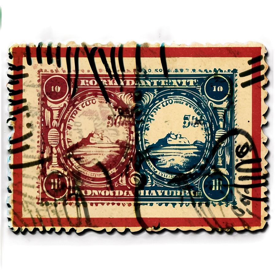 Retro Postcard Stamp Png 48 PNG image