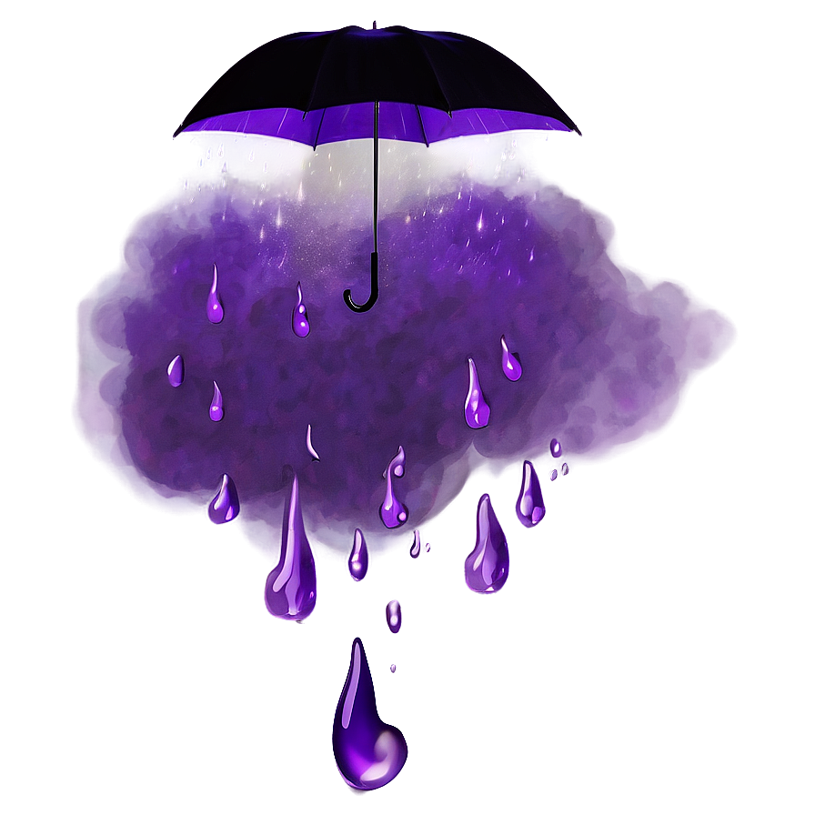 Retro Purple Rain Aesthetic Png Llj53 PNG image