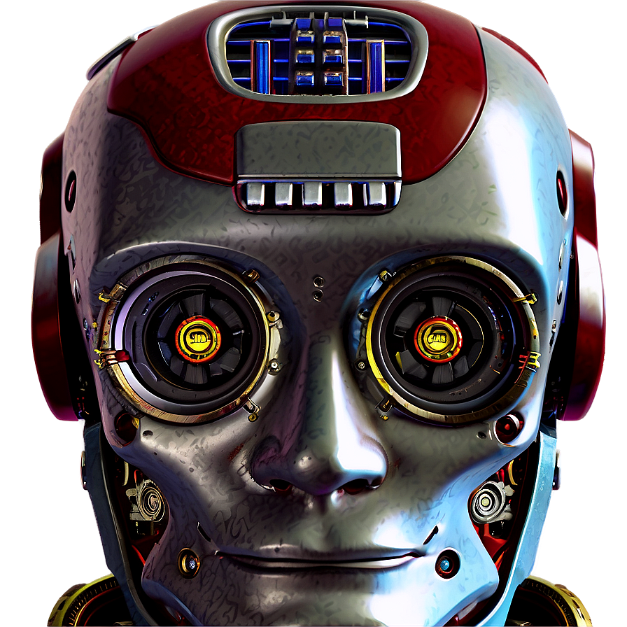 Retro Robot Head Png 06212024 PNG image