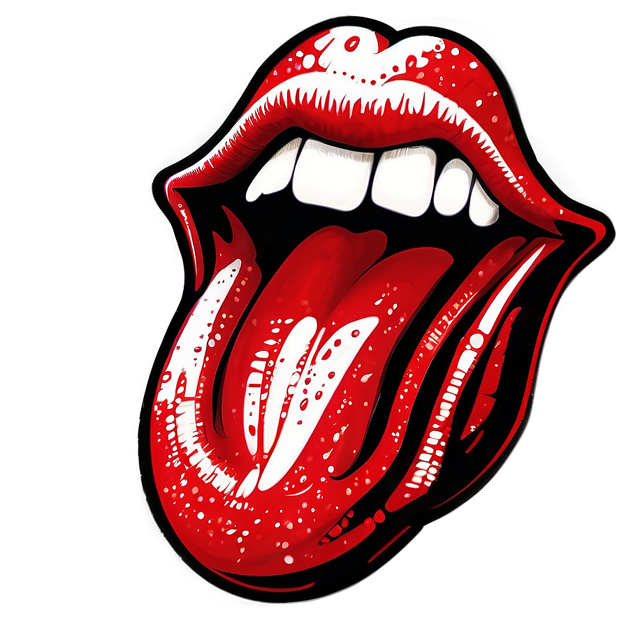 Retro Rolling Stones Tongue Art Png Xic PNG image