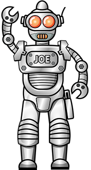 Retro Silver Robot Joe PNG image