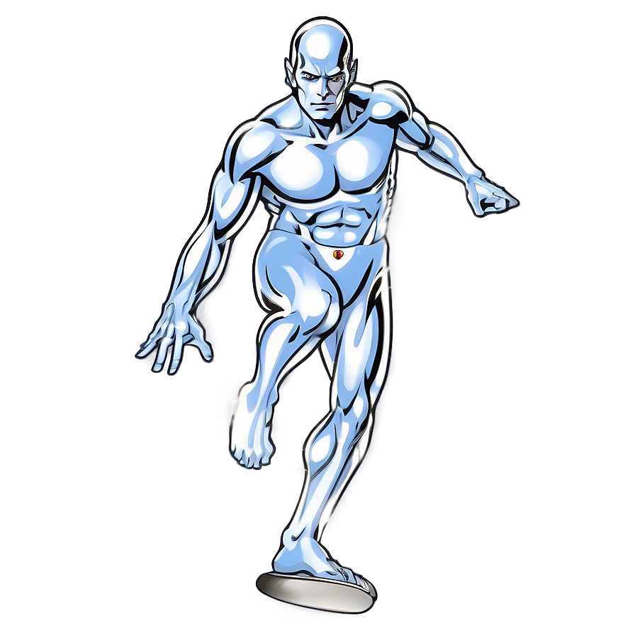 Retro Silver Surfer Poster Png 80 PNG image