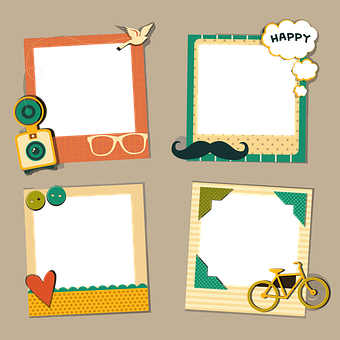 Retro Style Photo Frames Vector PNG image