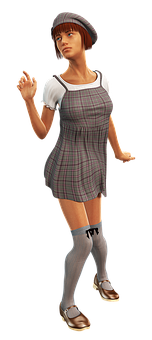 Retro Style3 D Character Pose PNG image