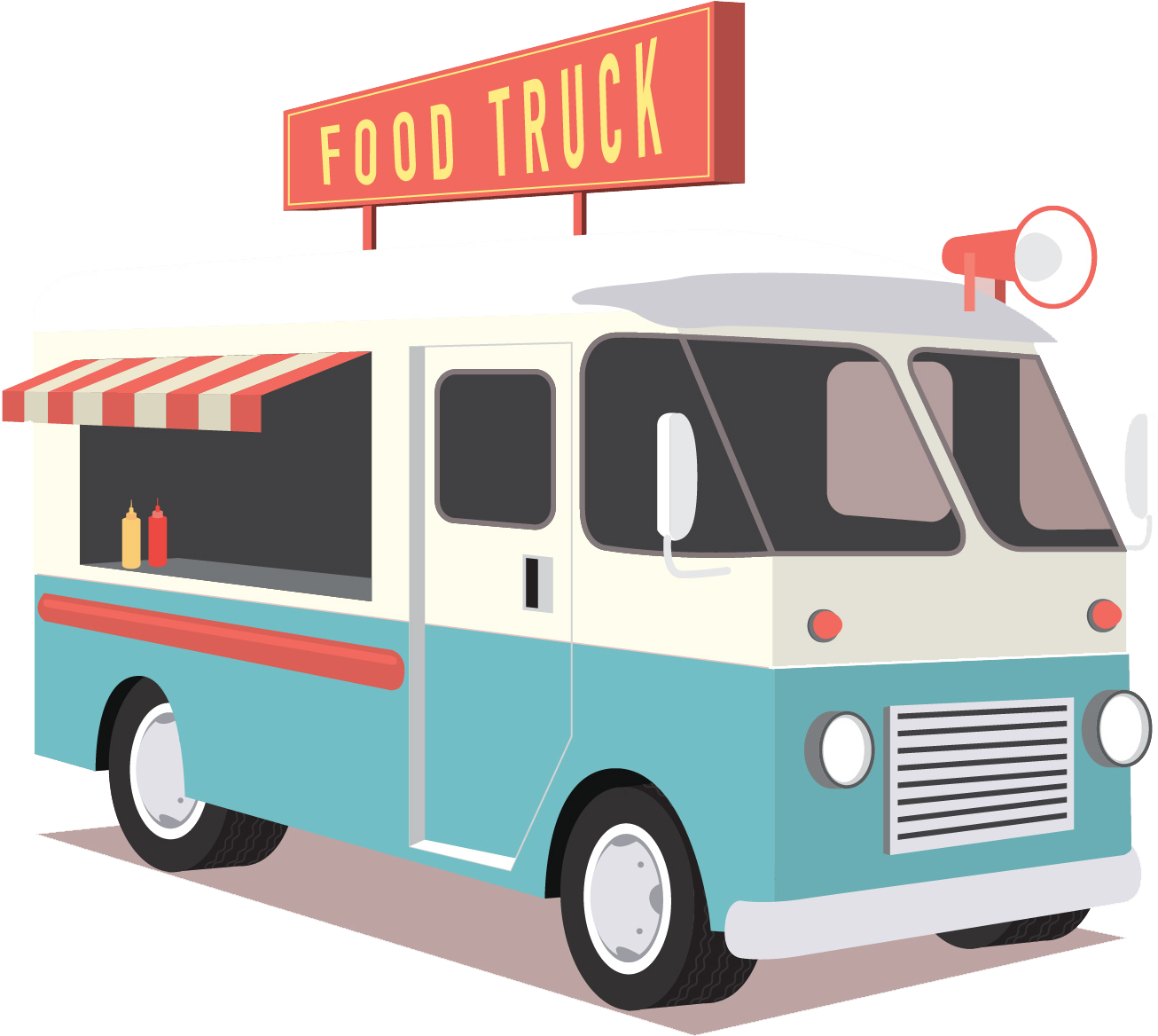 Retro Styled Food Truck Illustration PNG image