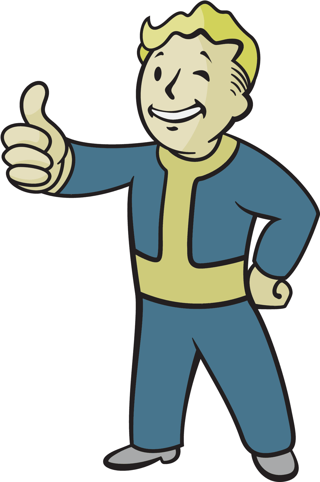 Retro Styled Thumbs Up Character PNG image