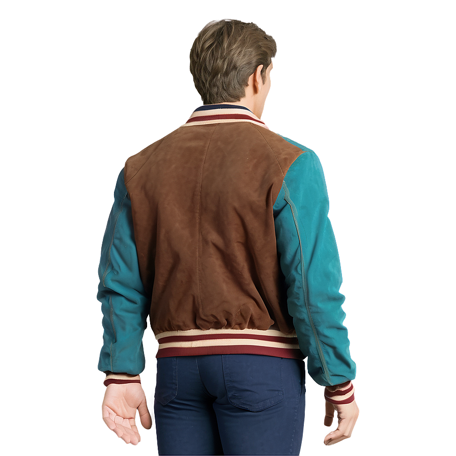 Retro Suede Bomber Jacket Png Fgo94 PNG image