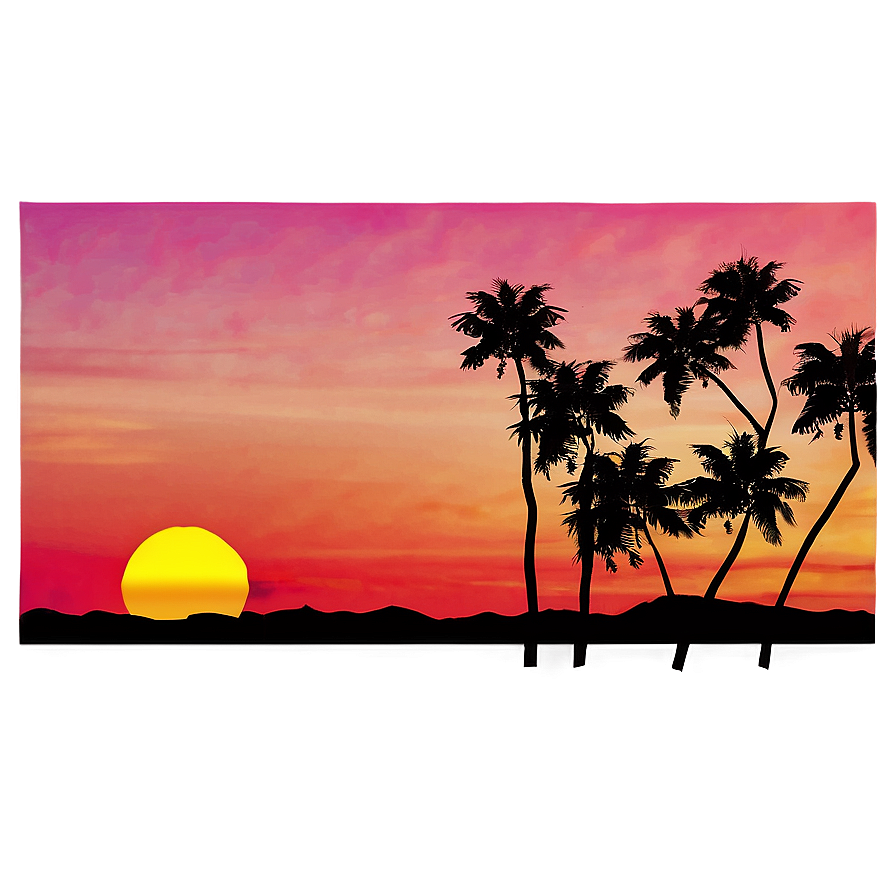 Retro Sunset Scenery Png 06252024 PNG image