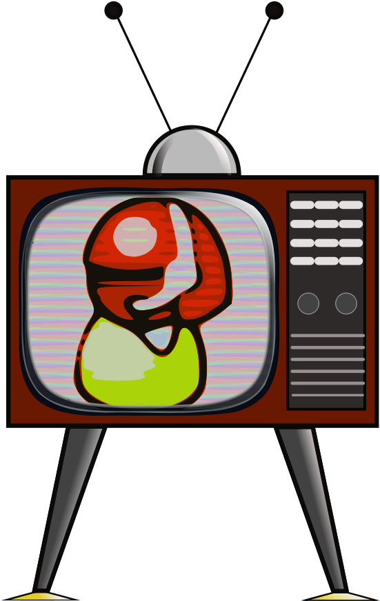 Retro T V Icon With Astronaut PNG image