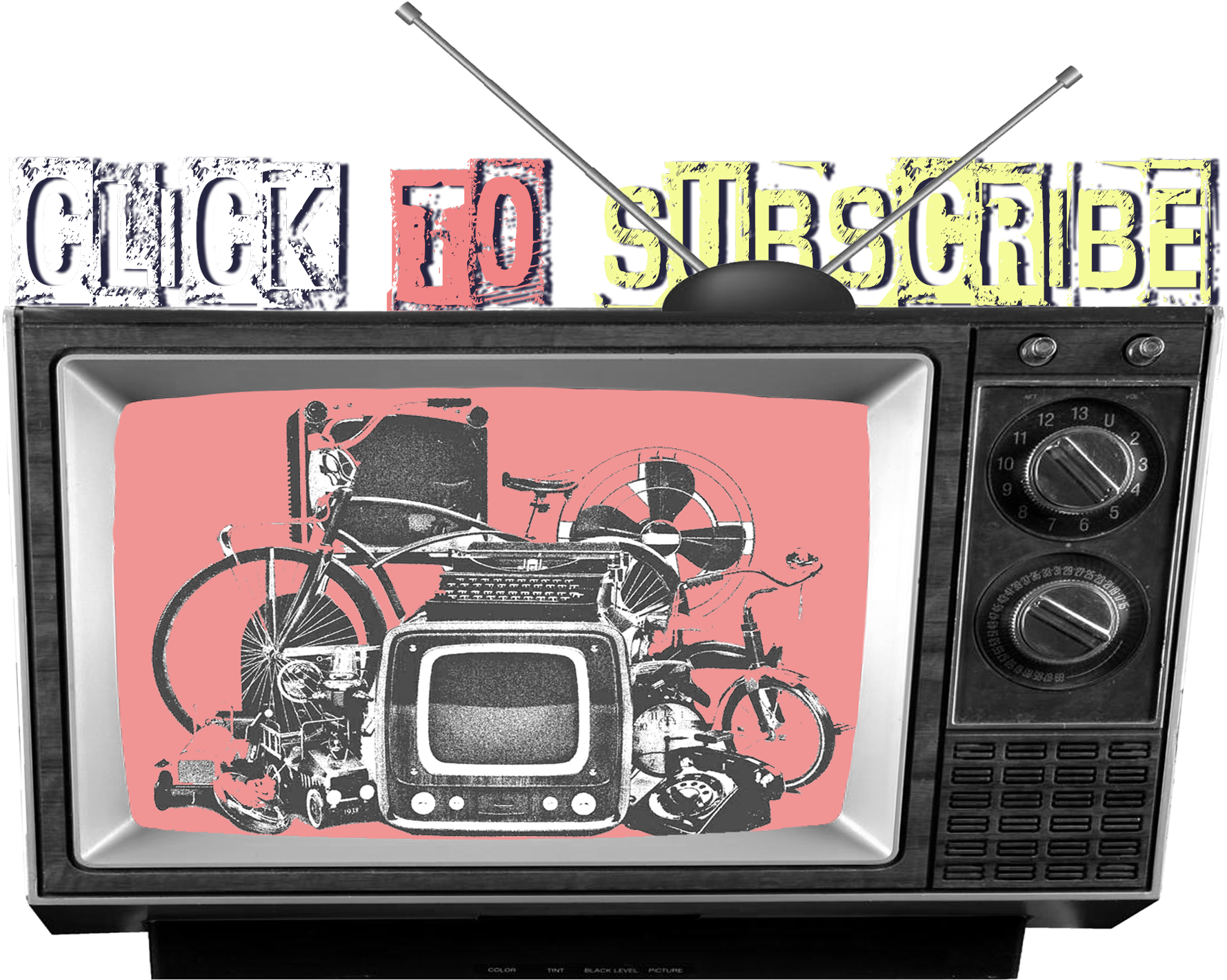 Retro T V Subscribe Concept PNG image