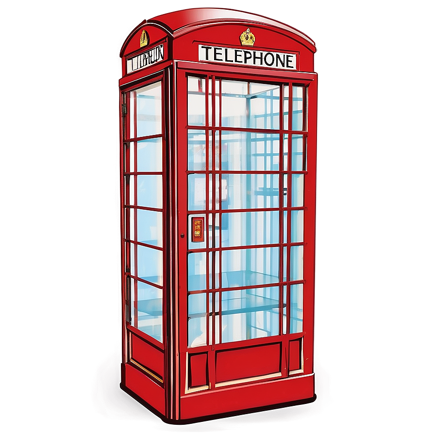 Retro Telephone Box Design Png Gol PNG image