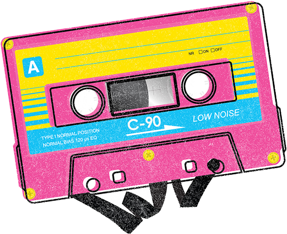 Retro90s Cassette Tape PNG image