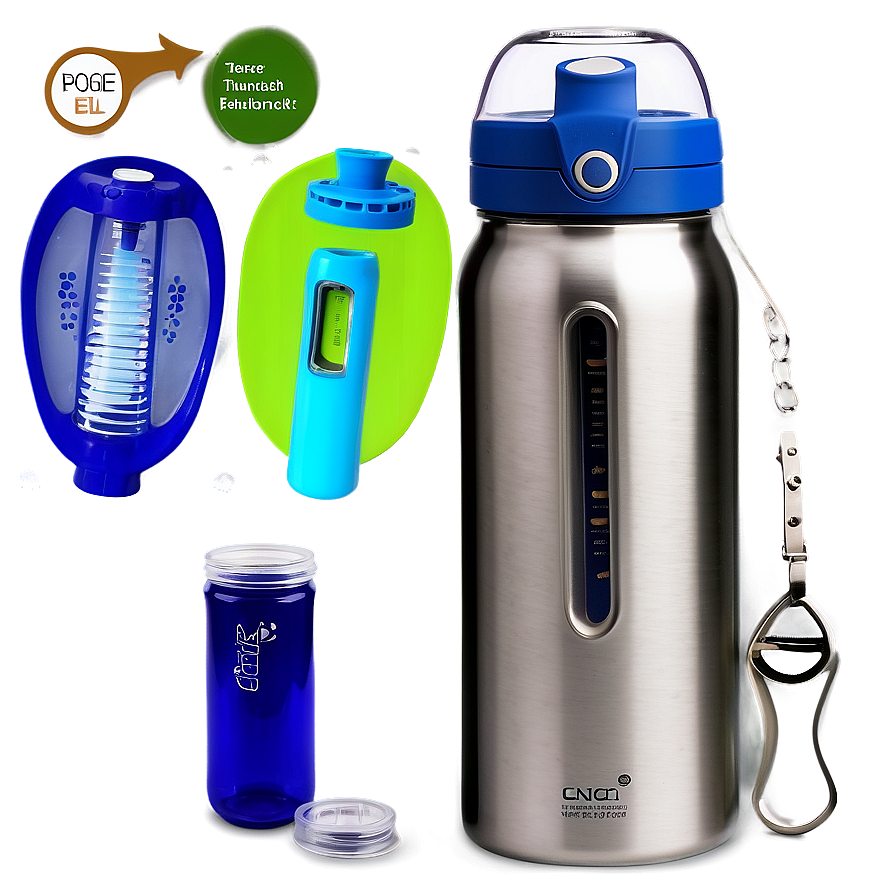 Reusable Water Bottle With Temperature Display Png 93 PNG image