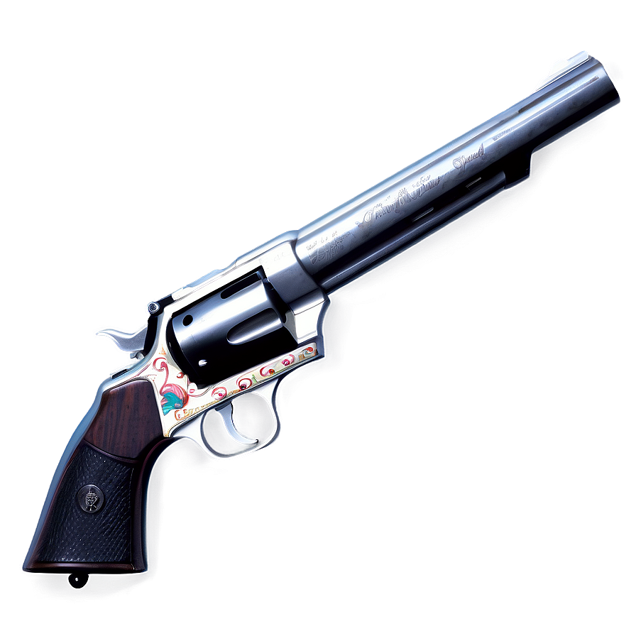 Revolver With Rose Motif Png 05242024 PNG image