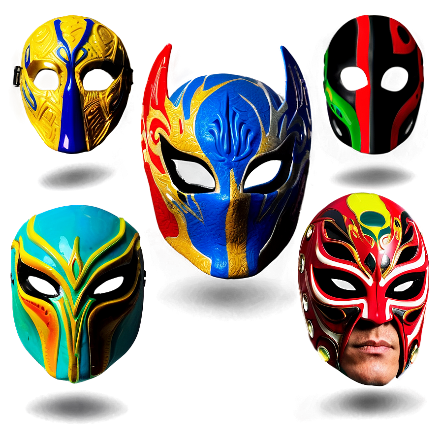 Rey Mysterio Masks Collection PNG image