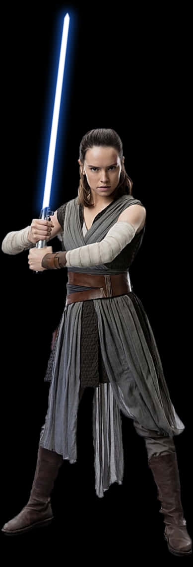 Rey_with_ Lightsaber_ Star Wars PNG image