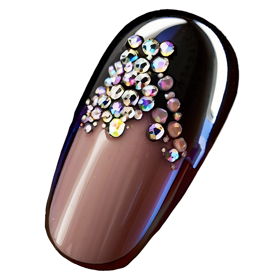 Rhinestone Single Acrylic Nail Png 06272024 PNG image