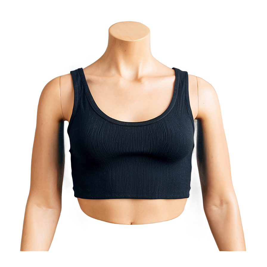 Ribbed Black Crop Top Png 06282024 PNG image