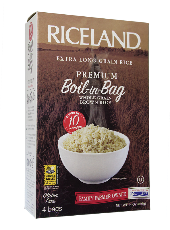 Riceland Extra Long Grain Brown Rice Packaging PNG image