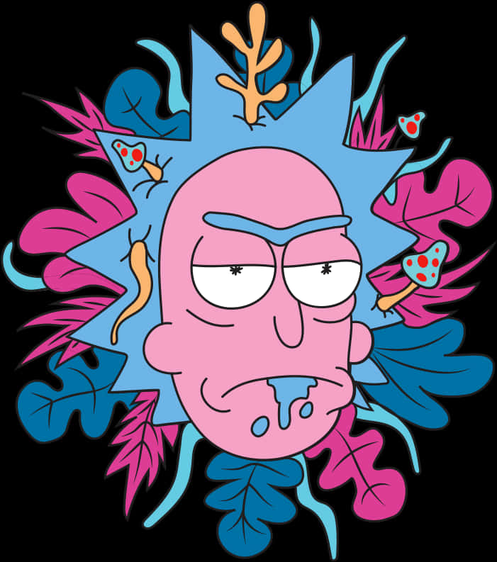 Rick Sanchez Floral Backdrop PNG image