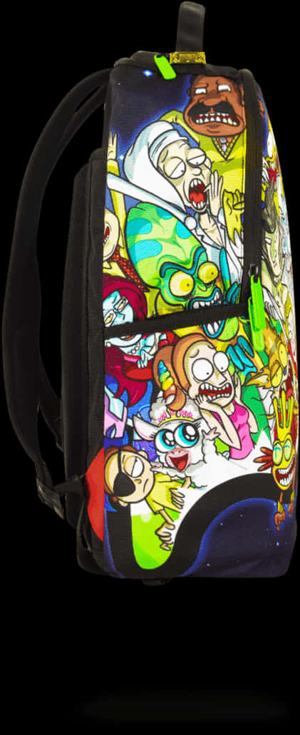 Rickand Morty Character Print Backpack PNG image