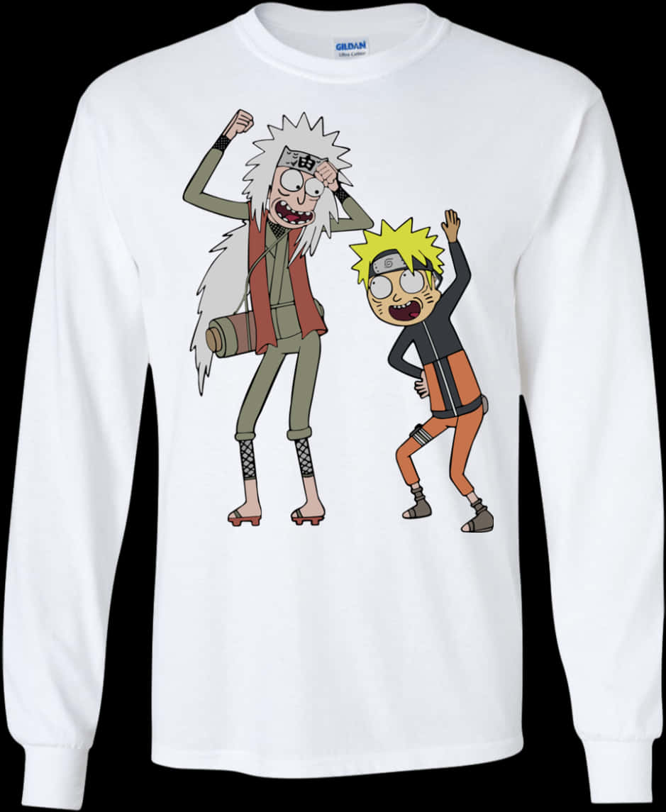 Rickand Morty Naruto Crossover Sweatshirt PNG image