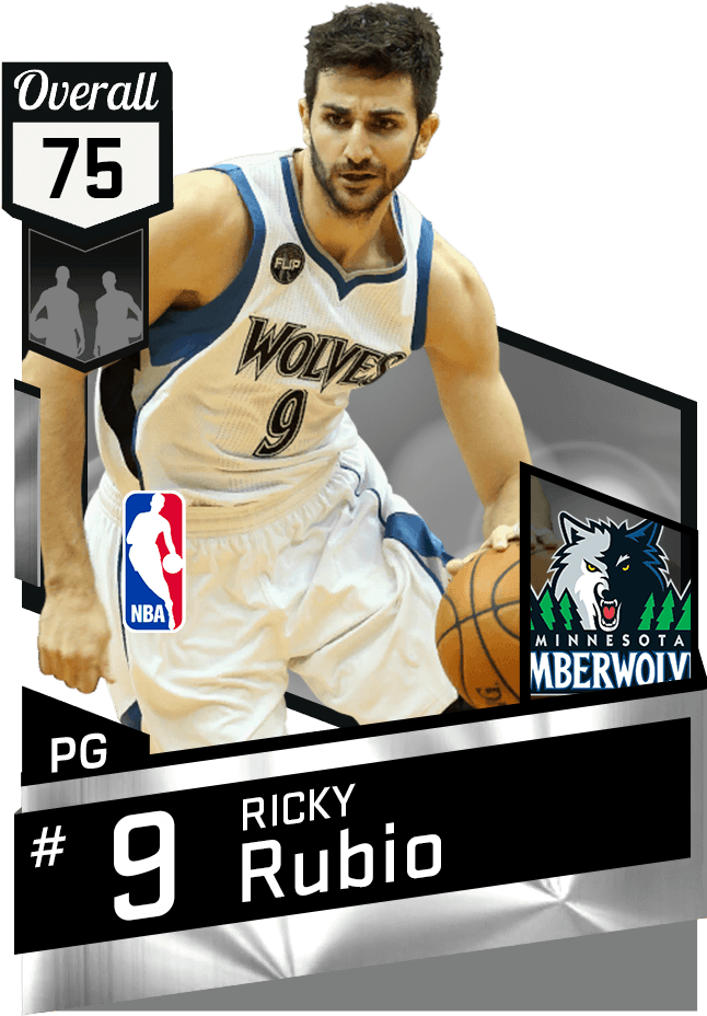 Ricky Rubio Minnesota Timberwolves Card PNG image