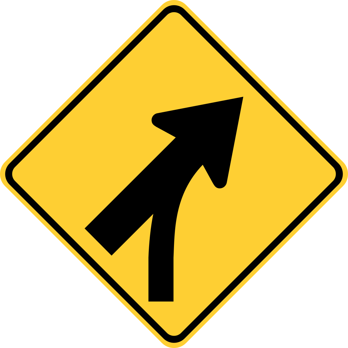 Right Turn Arrow Road Sign PNG image