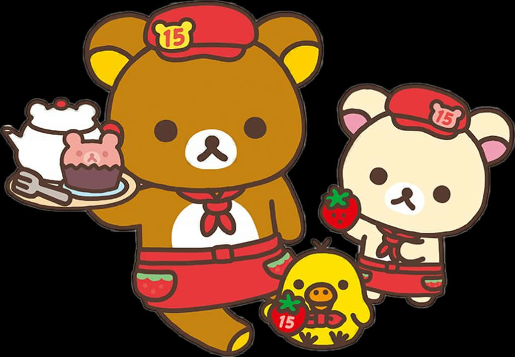 Rilakkuma_and_ Friends_ Celebration PNG image