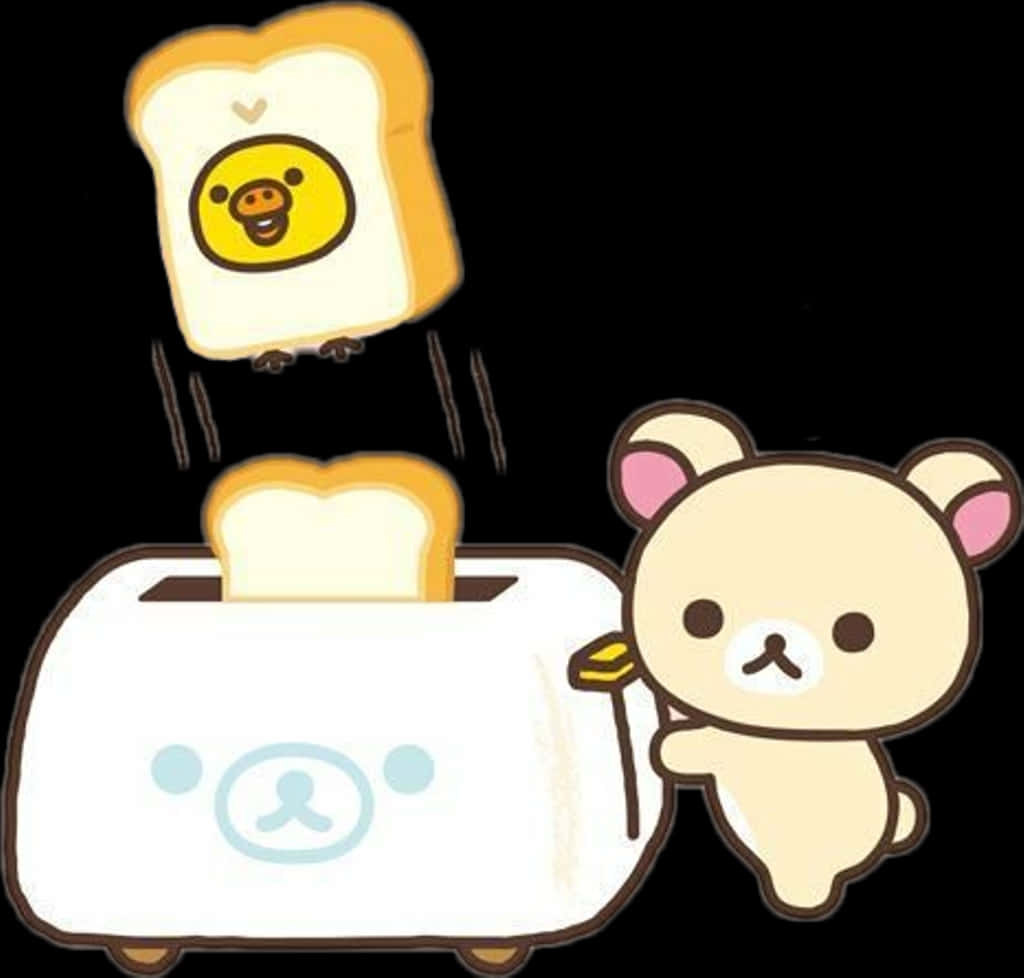 Rilakkuma Toasterand Toast PNG image