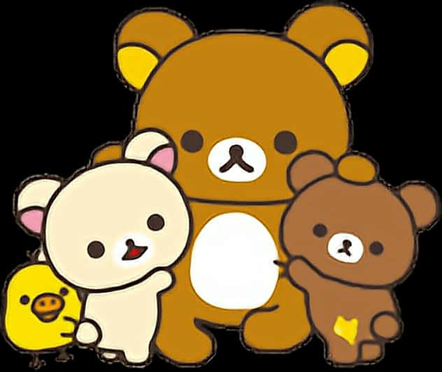 Rilakkumaand Friends Cartoon PNG image