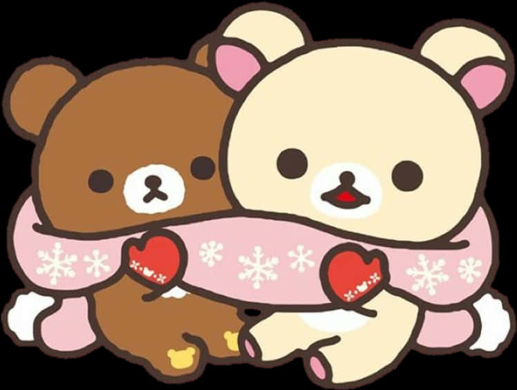 Rilakkumaand Korilakkuma Winter Hug PNG image