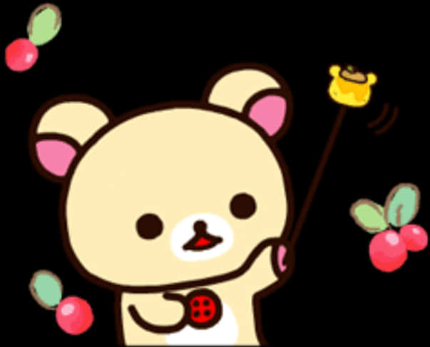 Rilakkumawith Chick Balloonand Cherries PNG image