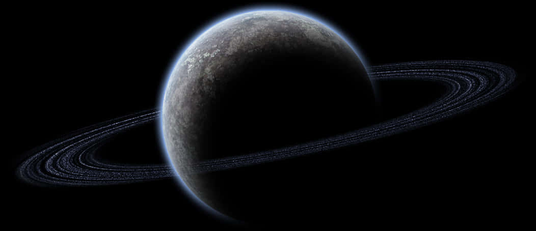 Ringed Planet In Space PNG image