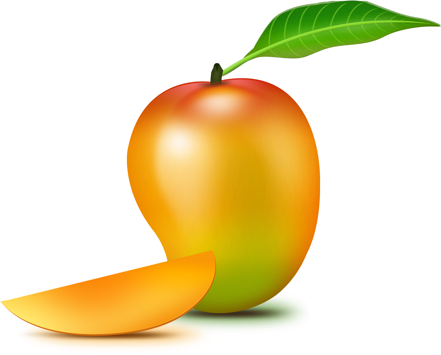 Ripe Mango With Slice.png PNG image