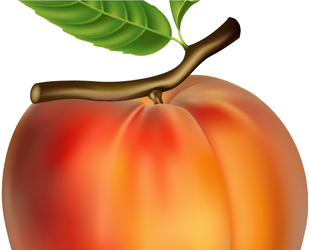 Ripe Peach With Leaf PNG image