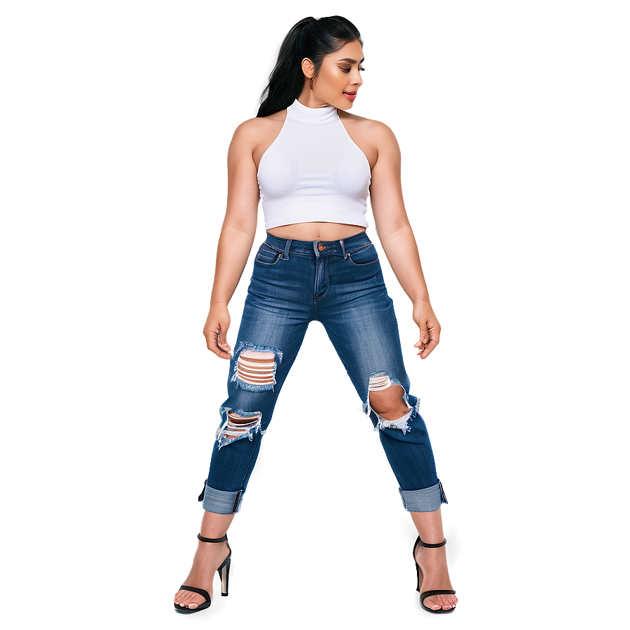 Ripped Distressed Jeans Pants Png Lgv PNG image