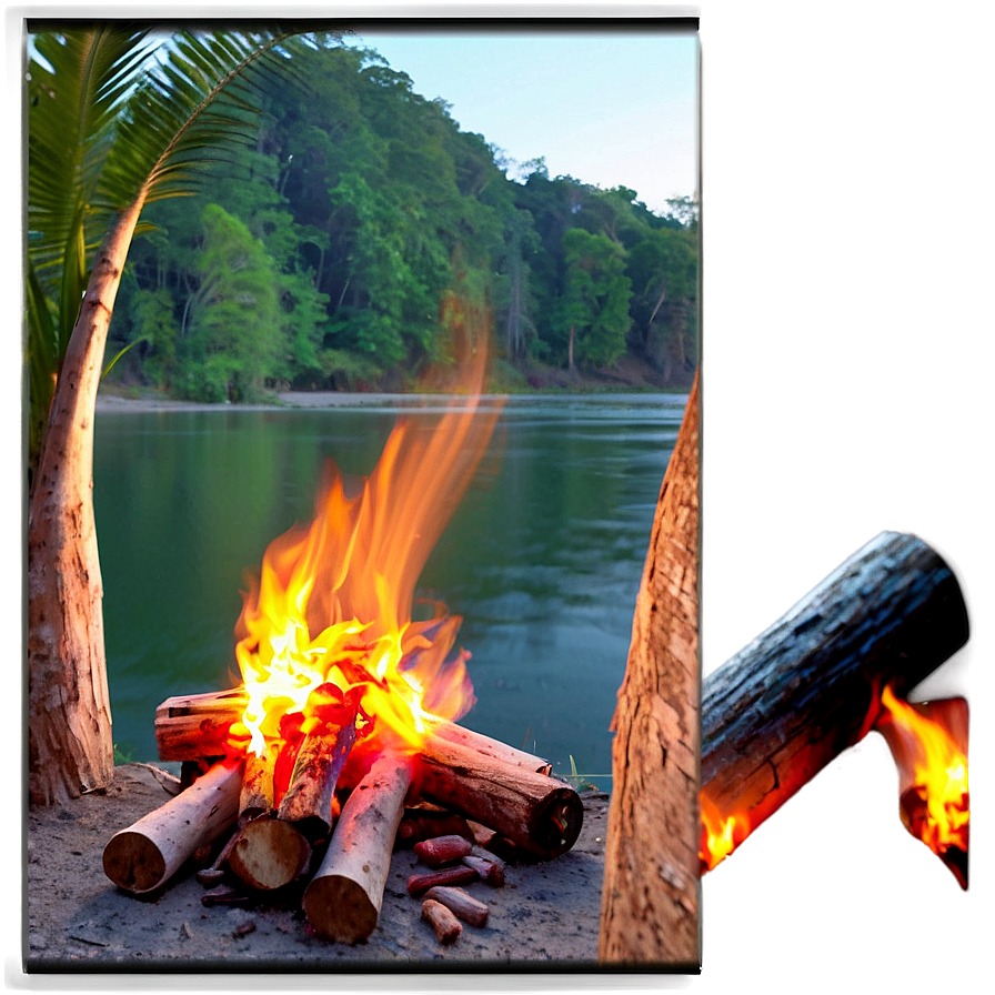 Riverbank Campfire Png Sjw PNG image