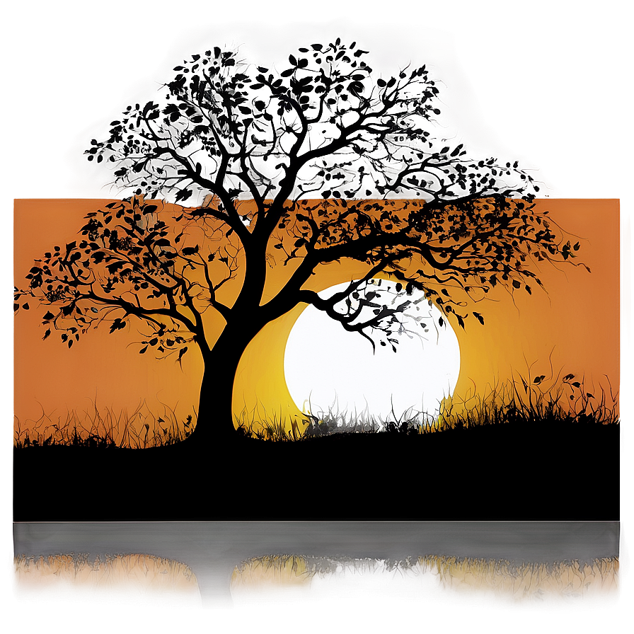 Riverbank Tree Silhouette Png 05252024 PNG image