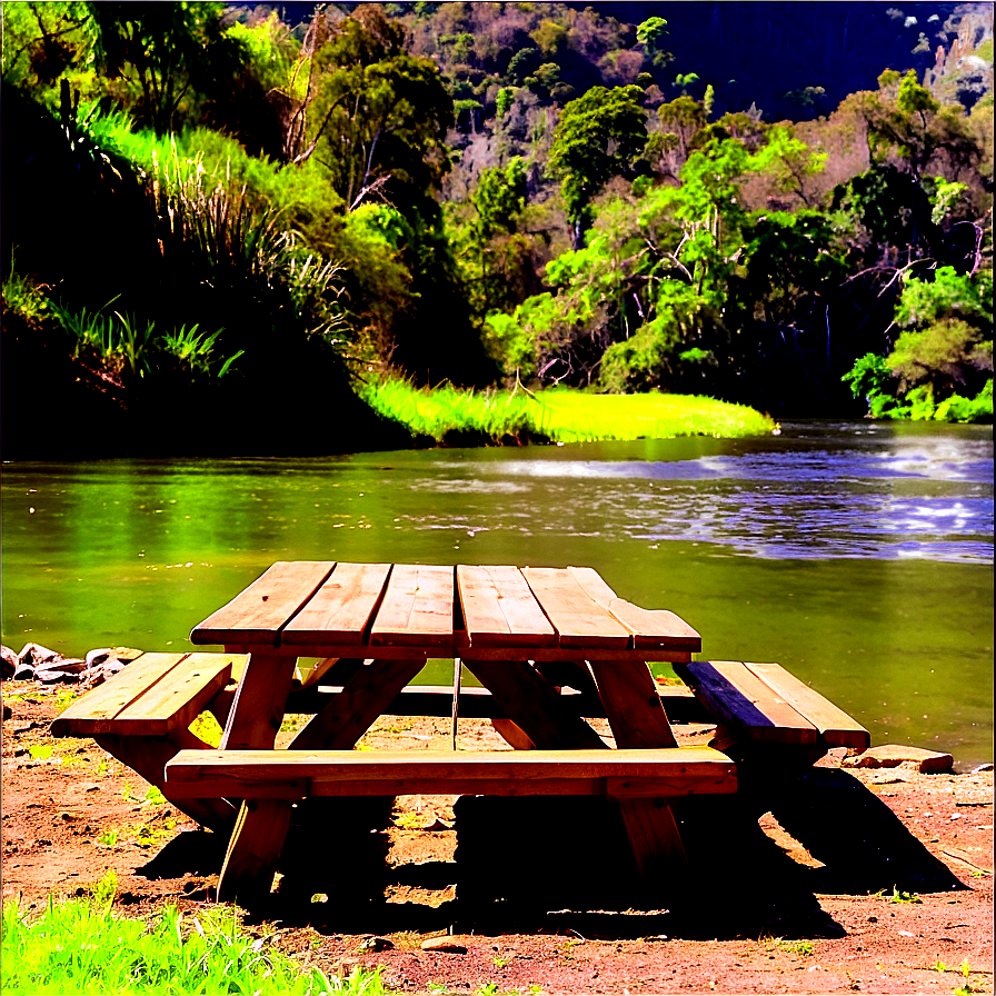 Riverside Picnic Spot Png 06202024 PNG image